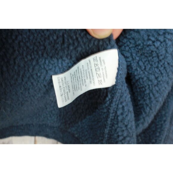LL Bean Sweater Fleece Coat Blue Size Large Pet - Picture 5 of 10